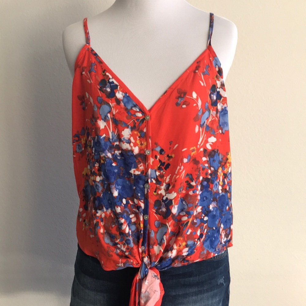 Lovestitch tie front tank Small